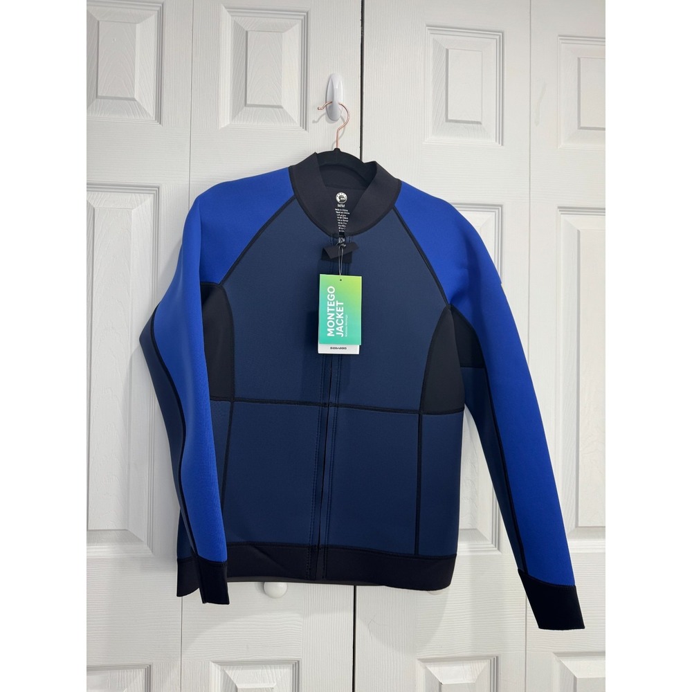Seadoo Wetsuit Montego Jacket Men Medium Blue Black Long Sleeve Full Zip Sports‎